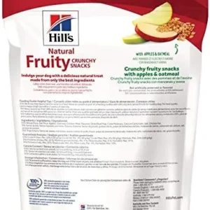 Hill’s Natural Dog Treats Crunchy Fruity Snacks with Apples & Oatmeal, Healthy Dog Snacks, 8 oz. Bag