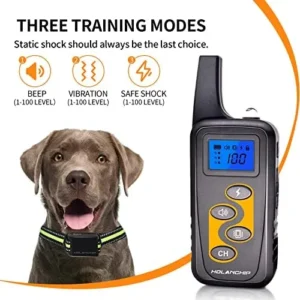 HOLANCHIP, Dog Shock Collar, for Small Medium Large Dog Training Collar with Remote 3200ft. Waterproof E Collar with Beep(1-100), Vibration(1-100), Electric Shock(1-100)