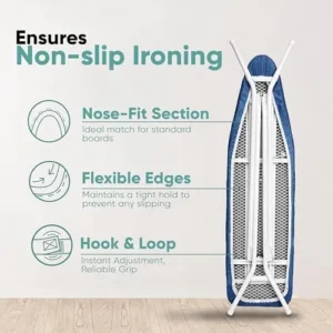 Home Intuition Iron Scorch Resistant Ironing Board Cover and Pad, 15×54, Standard Size Coated Thick Padding, Blue