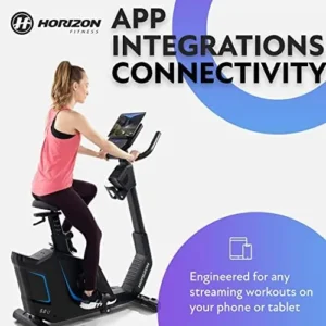 Horizon Fitness 5.0U Upright Bike, Fitness & Cardio, Magnetic Resistance Cycle with Bluetooth, Padded Seat, Step-through Frame, and 300lb Weight Capacity