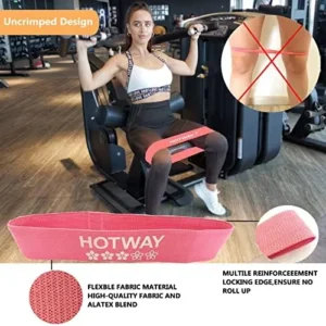 HOTWAY Resistance Band Set – Non Slip Fabric Exercise Bands to Workout Glutes, Thighs & Legs – 5 Levels Booty Squat Bands Loop for Men/Women