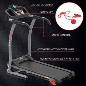 Hurtle Electric Folding Treadmill Exercise Machine – Smart Compact Digital Fitness Treadmill Workout Trainer w/Bluetooth App Sync, Manual Incline Adjustment, for Walking, Running, Gym HURTRD18