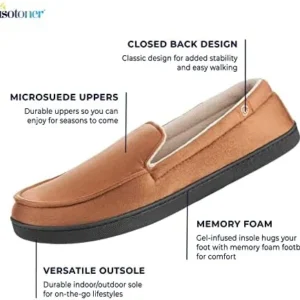 isotoner Men’s Moccasin Slippers