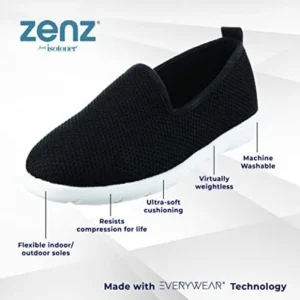 isotoner Zenz Mens Slip-On Slippers, Lightweight Knit Loafers with A Soft Microterry Lining