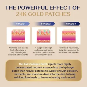 Jardient 24K Gold Hydrogel Patches for Face – Anti Wrinkle Patches with Collagen Boosting Elasticity