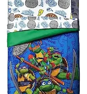 Jay Franco Nickelodeon Teenage Mutant Ninja Turtles Full Comforter Set – 7 Piece Bedding Includes Sheet Set & Pillow Covers – Super Soft Mutant Mayhem Microfiber Bed Set