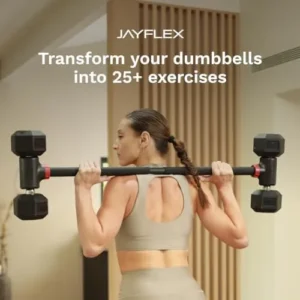 Jayflex Hyperbell Dumbbell Converter – Convert Dumbbells to Barbell Set and Kettlebell for Home Fitness – Adjustable & Up to 200 lb Capacity Weight Barbell for Weight Lifting