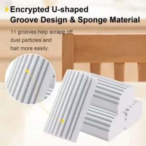 Jeymei 4-Pack Damp Clean Duster Sponge, Sponge Cleaning Brush, Duster for Cleaning Blinds, Glass, Baseboards, Vents, Railings, Mirrors,Window Track Grooves and Faucets（Gray）