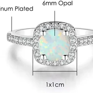 Jude Jewelers Platinum Plated Created Fire Opal Wedding Engagement Solitaire Proposal Ring