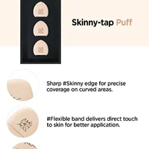 [JUNGSAEMMOOL OFFICIAL] Skinny Tap Puff (3pcs) | Finger Puff | Mini Makeup Puff | Korean Makeup Artist Brand