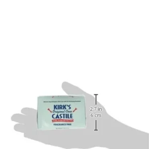 Kirk’s Castile Bar Soap Clean Soap for Men, Women & Children | Premium Coconut Oil | Sensitive Skin Formula, Vegan | Fragrance-Free/Unscented | 4 oz. Bars – 6 Pack