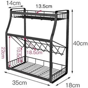 Kitchen Shelves Expandable Home Organizer Rack -3 Tier Multifunctional Under Sink Organizer Home Storage Rack with Removable Shelves URG (Size : 35cm)