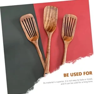 LABRIMP 2pcs Wooden Spatula Slotted Turner Spatula Slotted Fish Spatula Wood Slotted Turner Wooden Spoon Spatula Cookware Spatula Wooden Kitchen Utensils Practical Spatula Flat Gadgets