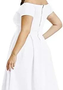 LALAGEN Women’s Plus Size Vintage 1950s Party Cocktail Wedding Swing Midi Dress