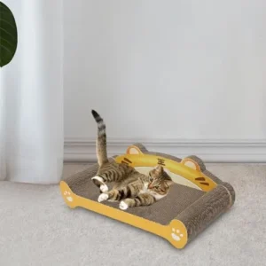 Leefasy Cat Scratch Bed Cat Scratchers Cardboard Grind Claws Cat Sofa Lounge Couch Furniture Protection Cat Scratching Board for Play, 60x30x19cm