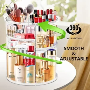 LeeWent 360 Acrylic Rotation Makeup Organizer, Large Capacity, Easy Access, Sturdy, Multi-functional, Great Gift Idea