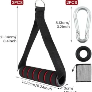 LOQJSS 2Pcs Gym Exercise Handles,Replacement Fitness Equipment Resistance Band and Strength Trainer, Pull Down Workout Accessories for Home Gym Equipment, Pulley System, Pilates