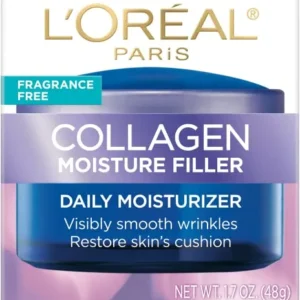 L’Oreal Paris Collagen Daily Face Moisturizer, Reduce Wrinkles, Face Cream, Fragrance Free 1.7 oz