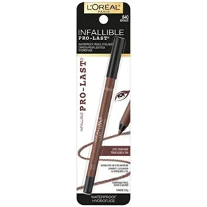 L’Oreal Paris Makeup Infallible Pro-Last Pencil Eyeliner, Waterproof and Smudge-Resistant, Glides on Easily to Create any Look, Bronze, 0.042 oz.