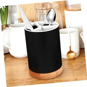 MAGICLULU Cutlery Storage Container Ceiling Curtain Track Kitchen Utensils Stand Black Utensil Holder Storage Drawers Organizer Desktop Drawer Organizer Drain Box Daily Use Pp