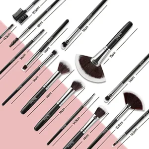 Makeup Brush Set, SOLVE 32 Pieces Professional Makeup Brushes Wooden Handle Cosmetics Brushes Foundation Concealer Powder Face Eye Make up Brushes Kit, Black