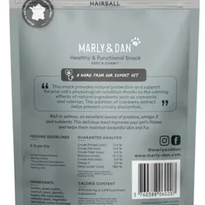 Marly & Dan Salmon Treats for Cats with Brewers Yeast & Coconut, Hairball Recipe, 3-oz Bag