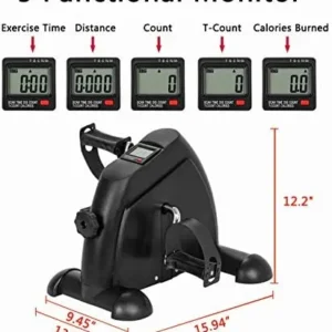 Mini Exercise Bike,Under Desk Bike Pedal Exerciser,Portable Foot Cycle Arm & Leg Peddler Machine with LCD Screen Displays for Seniors,Arm/Leg Exercise