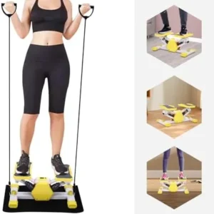 Mini Stepper with Resistance Bands, Cardio Fitness Full Body Workout Stair Stepper Machine, Steppers for Exercise at Home Workout Equipment for Women, 330 Lb Capacity