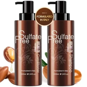 Moisturizing Organic Sulfate Free Moroccan Argan Oil Shampoo and Conditioner Set – Smooth Shampoo and Conditioner Sets,Color Safe Treatment, Repairing For Dry, Damaged, Frizzy