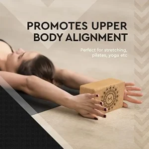 Motivated Mindset Cork Yoga Blocks | Set of 2 – Strong Material, Smooth Corners, Easy to Grip | Supports and Improves Strength, Flexibility, and Balance | Premium Design Yoga Bricks for Kids & Adults