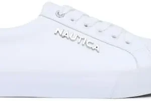 Nautica Women Fashion Sneaker Lace-Up Tennis All White Casual Shoes for Ladies-Arent