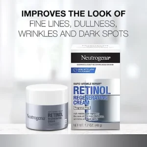 Neutrogena Rapid Wrinkle Repair Retinol Face Moisturizer, Fragrance Free, Daily Anti-Aging Face Cream with Retinol & Hyaluronic Acid to Fight Fine Lines, Wrinkles, & Dark Spots, 1.7 oz