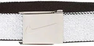 NIKE Men’s Standard Reversible Stretch Web, White/Black, O/S