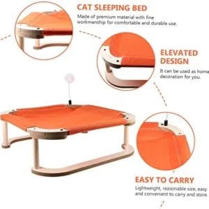 NOLITOY Cat Hammock Cat House Pet Stroller Cat Beds & Furniture Cat Stuff Cat Accessories Cat Window Hammock Elevated Cat Bed Dog Beds for Small Dogs Cotton Linen Keep a Dog Striped Bass