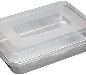 Nordic Ware Natural Aluminum Commercial Cake Pan with Lid, Rectangle Pan with Lid Silver, 9 x 13