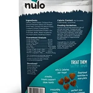 Nulo Skin & Coat Functional Treats Grain-Free Salmon Recipe with Zinc & Probiotics for Cats & Kittens 4oz