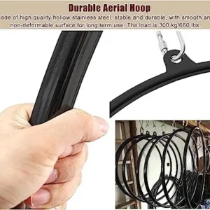 NUNETH Aerial Hoop Ceiling Mount for Kids Women Men, Circus Stainless Steel Lyra Hoop Set, Hanging Swing Yoga Hoop/Weight Loss Aerial Hoop Rig