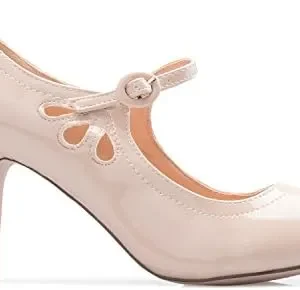 Olivia K Women’s Kitten Heels Mary Jane Pumps – Adorable Vintage Shoes- Unique Round Toe Design with an Adjustable Strap