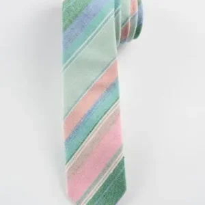 Otis & Oliver Skinny Tie Cotton Striped Modern Necktie Great for Weddings, Dances, Missionaries, Dads, Grooms and Groomsmen