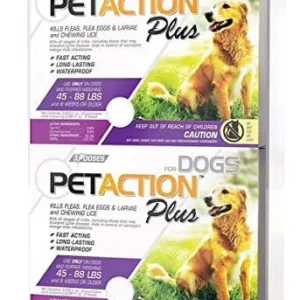 Pet Action Plus for Dogs, 6 Doses Large Dogs 45-88 Lbs.