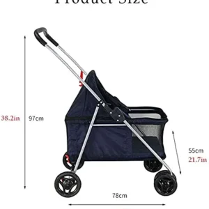 Pet Stroller Jogger Dog Strollers for Small Dogs Clearance Dog Pram Stroller Buggy Premium Cat Stroller Cheap Foldable Carrier Strolling Cart Easy One-Hand Fold Large Space (Multicolor)