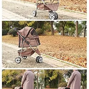 Pet Strollers for Medium Dogs Pet Travel Stroller Foldable Unique Cat Dog Pushchair Trolley Puppy Jogger Buggy Dog Carrier Easy Folding Steel Tube Frame