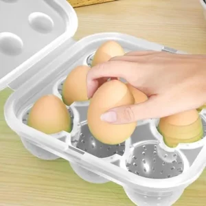 PhantomSky Egg Holder, 9 Grid Fridge/Freezer Fresh Egg Small Storage Box, Silicone Egg Container Organizer Bin Space Saving Stackable Eggs Tray for Refrigerator Kitchen Home, 181.19 mm x 69.13 mm