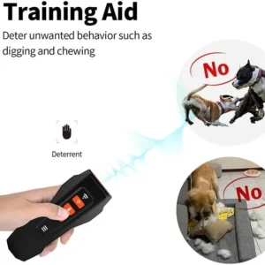 PLbSe Dog Barking Control Devices,Ultrasonic Dog Trainer with Laser Light,Dog Repeller with Training Deterrent Modes,with LED Flashlight Training & Behavior Aids for Dogs (Dark Grey)