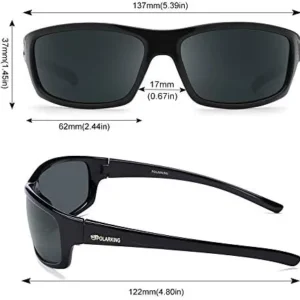 POLARKING 2 PACK Polarized Sport Sunglasses for Men Matte Finish Sun glasses Mirror Lens UV Blocking