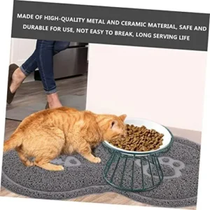 POPETPOP 2pcs pet Ceramic Bowl Porcelain Dog Feeding Dish Stainless Steel Bowl Dog Dish cat Feeding & Watering Supplies Puppy Bowl cat Dish with Stand Ceramics cat and Dog Bowl Nordic