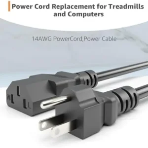 Power Cord for Peloton Treadmill and Superfit Treadmill, Extra Long 8.2FT Power Cord for Treadmill, 300V 3 Prong Charger Cord