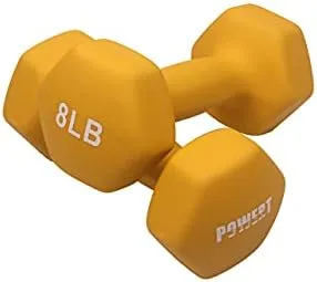 POWERT HEX Neoprene Dumbbell |Coated Colorful Hand Weights in Pair