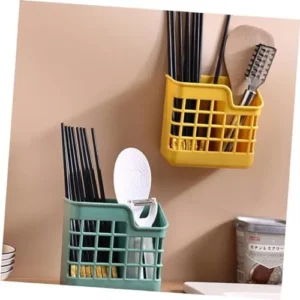 PRETYZOOM 4pcs Storage Box Spoon Holder Fence Mold Fondant Home Chopsticks Drainer Utensil Container Chopsticks Drying Rack Flatware Metal Chopsticks Pp Chopstick -mounted