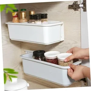 PRETYZOOM Storage Holder Pull-Out Storage Box Shelf Supports Storage Stand Drawer Storage Organizer Wall Mount Tissue Case Storage Drawers Organizer Cell Phone Holder Cupboard No Punch Box